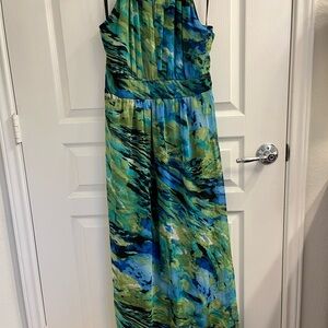 Cynthia Rowley Vibrant Blue and Green Maxi Dress